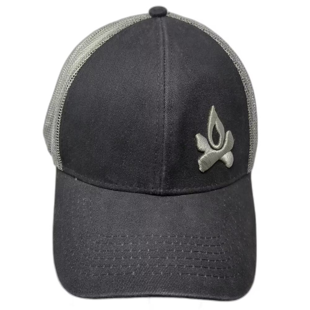 Camp Chef Trucker Hat Black Gray OS Mesh Adjustable Embroidered Snapback Logo
